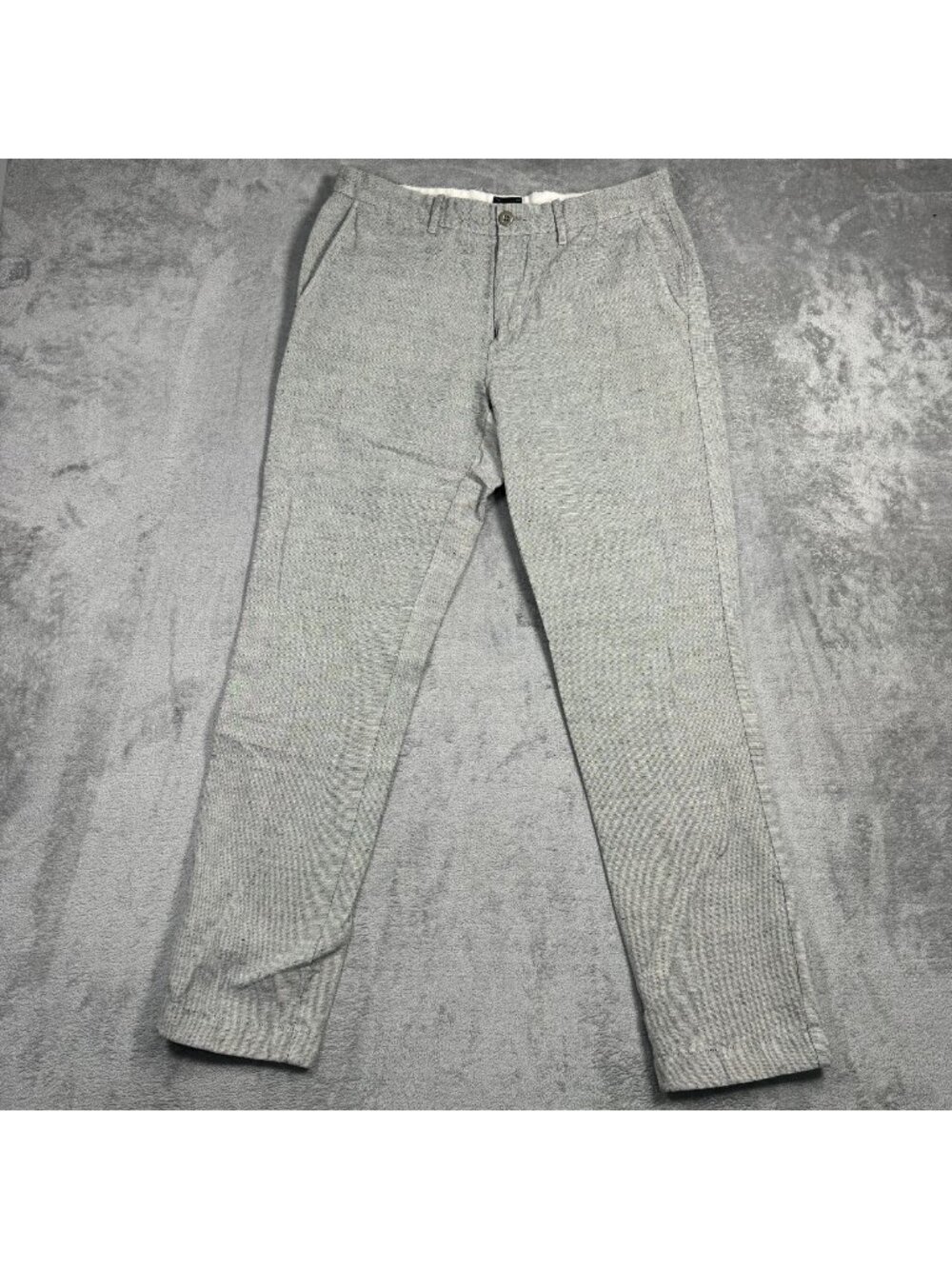 J. Crew 770 Straight Fit Tapered Linen Cotton Pants Mens 33 Gray Preppy Golf - Picture 1 of 6